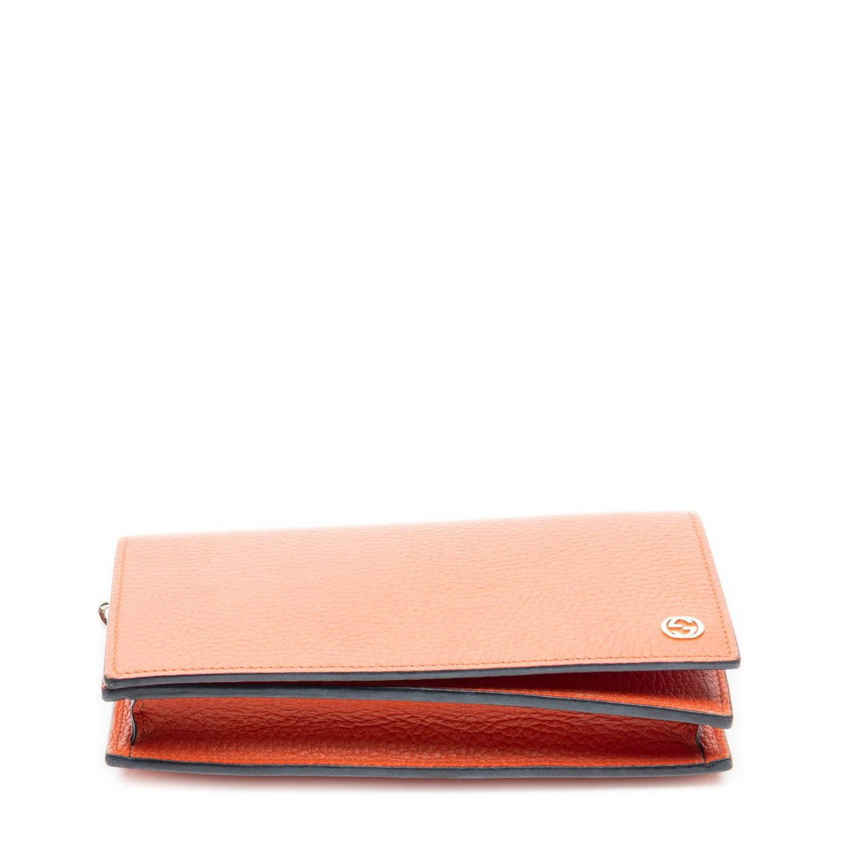 Gucci Betty Chain Wallet Orange Grain Calfskin Leather Shoulder Bag — view 6