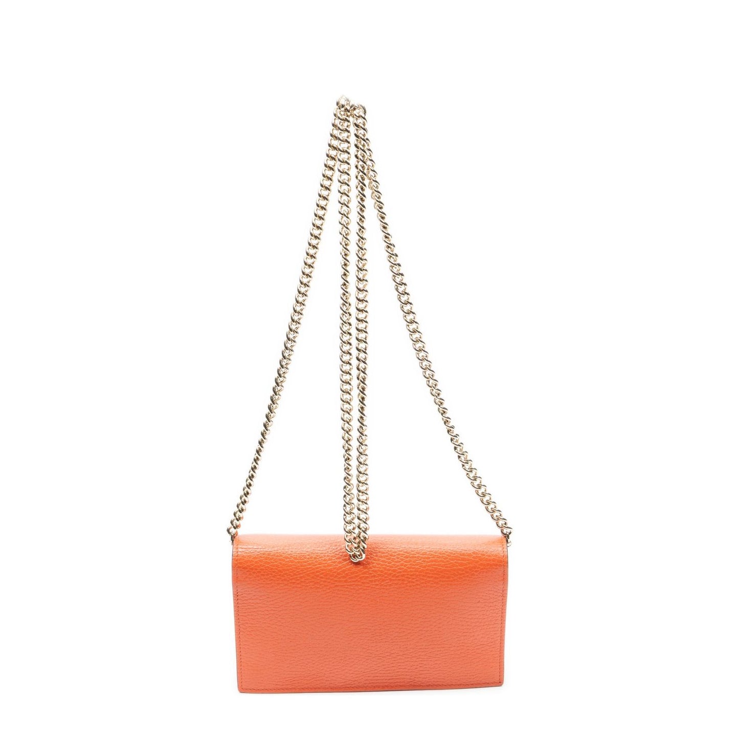 Gucci Betty Chain Wallet Orange Grain Calfskin Leather Shoulder Bag — view 5