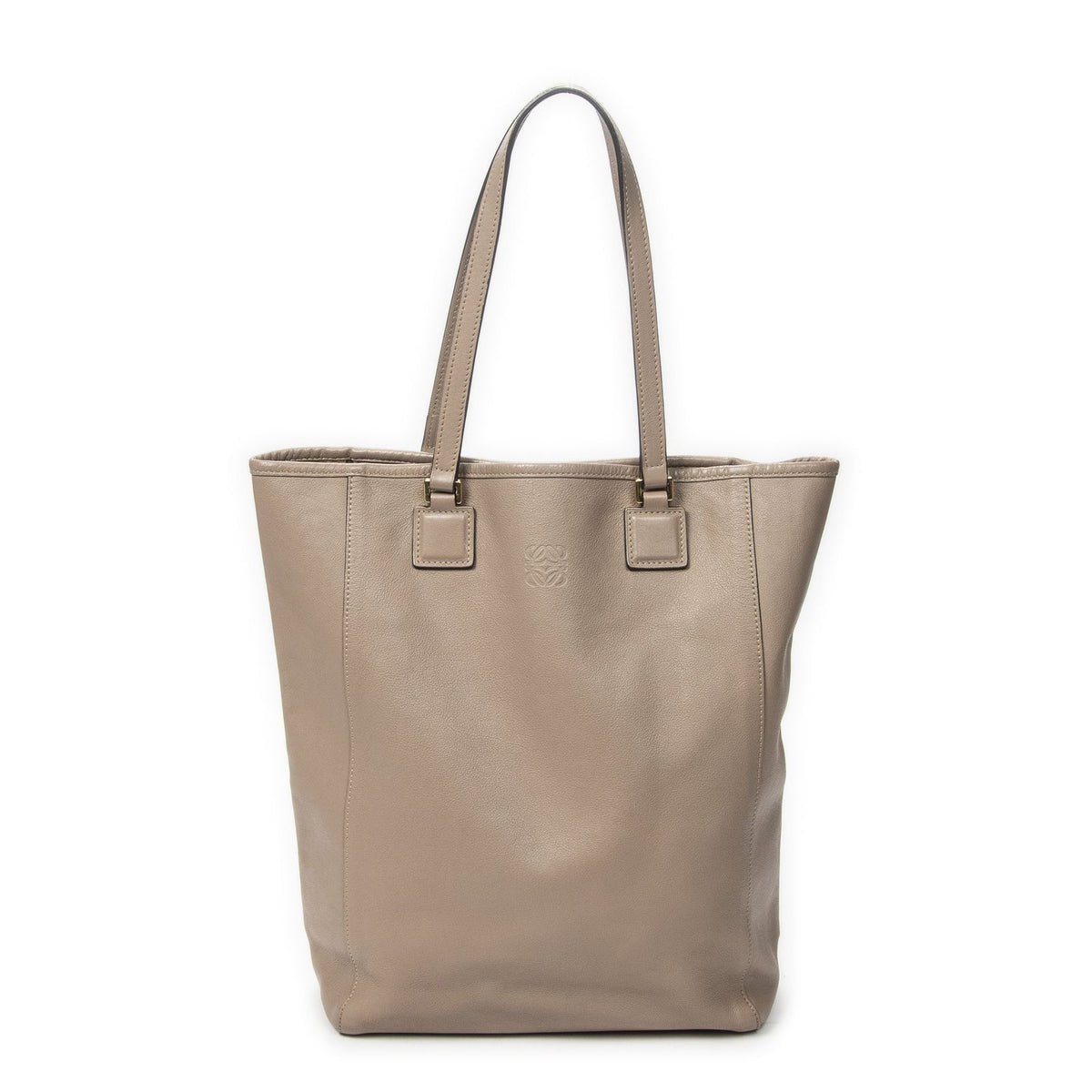 Loewe Vertical Anagram Tote Gray Calfskin Leather
