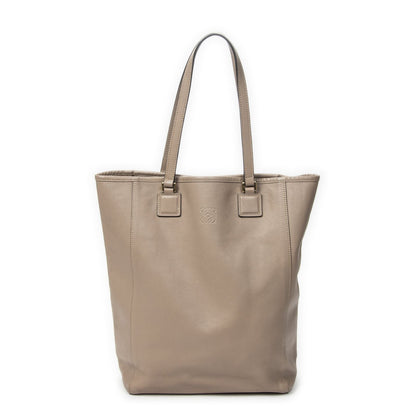 Loewe Vertical Anagram Tote Gray Calfskin Leather