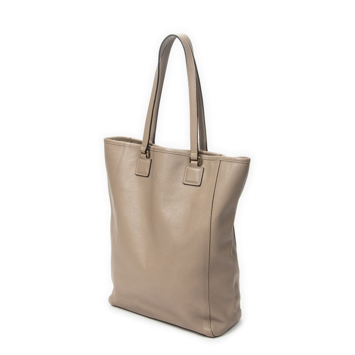 Loewe Vertical Anagram Tote Gray Calfskin Leather — view 2