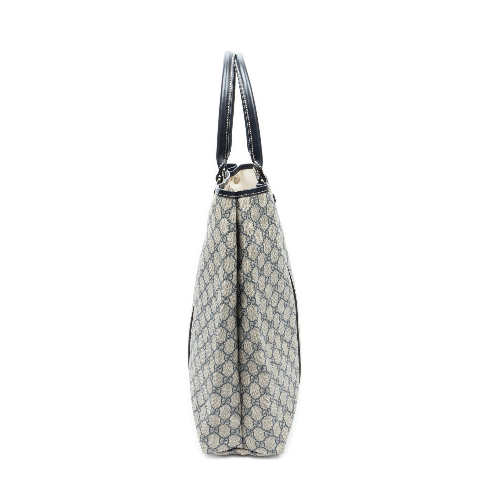 Gucci Vertical Tote Navy Beige Supreme Canvas — view 4