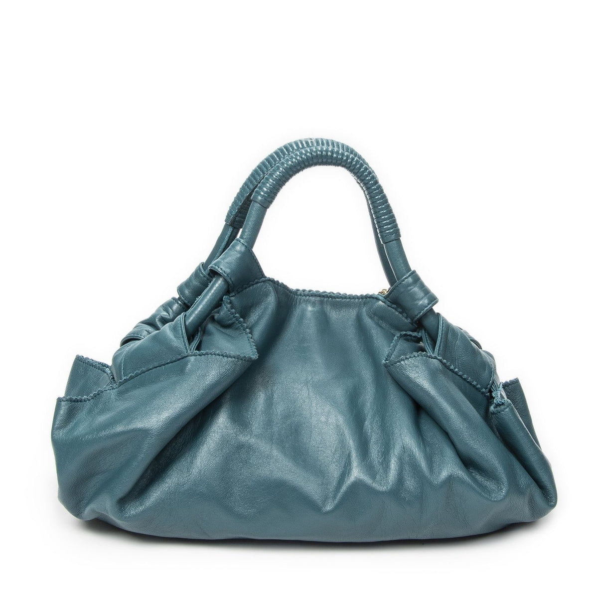 Loewe Large Airbrissahobo Teal Calfskin Leather Shoulder Bag — view 5
