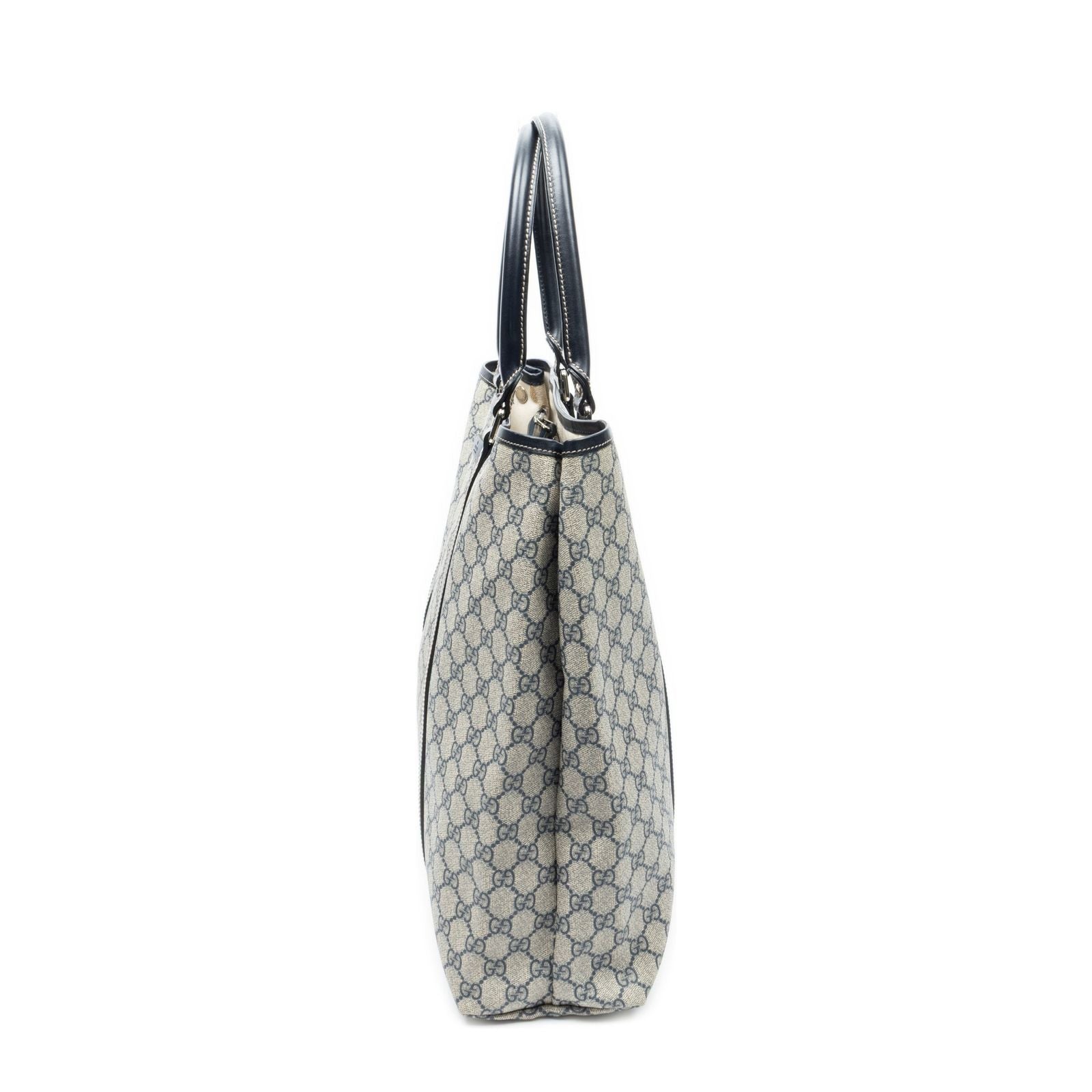 Gucci Vertical Tote Navy Beige Supreme Canvas — view 3