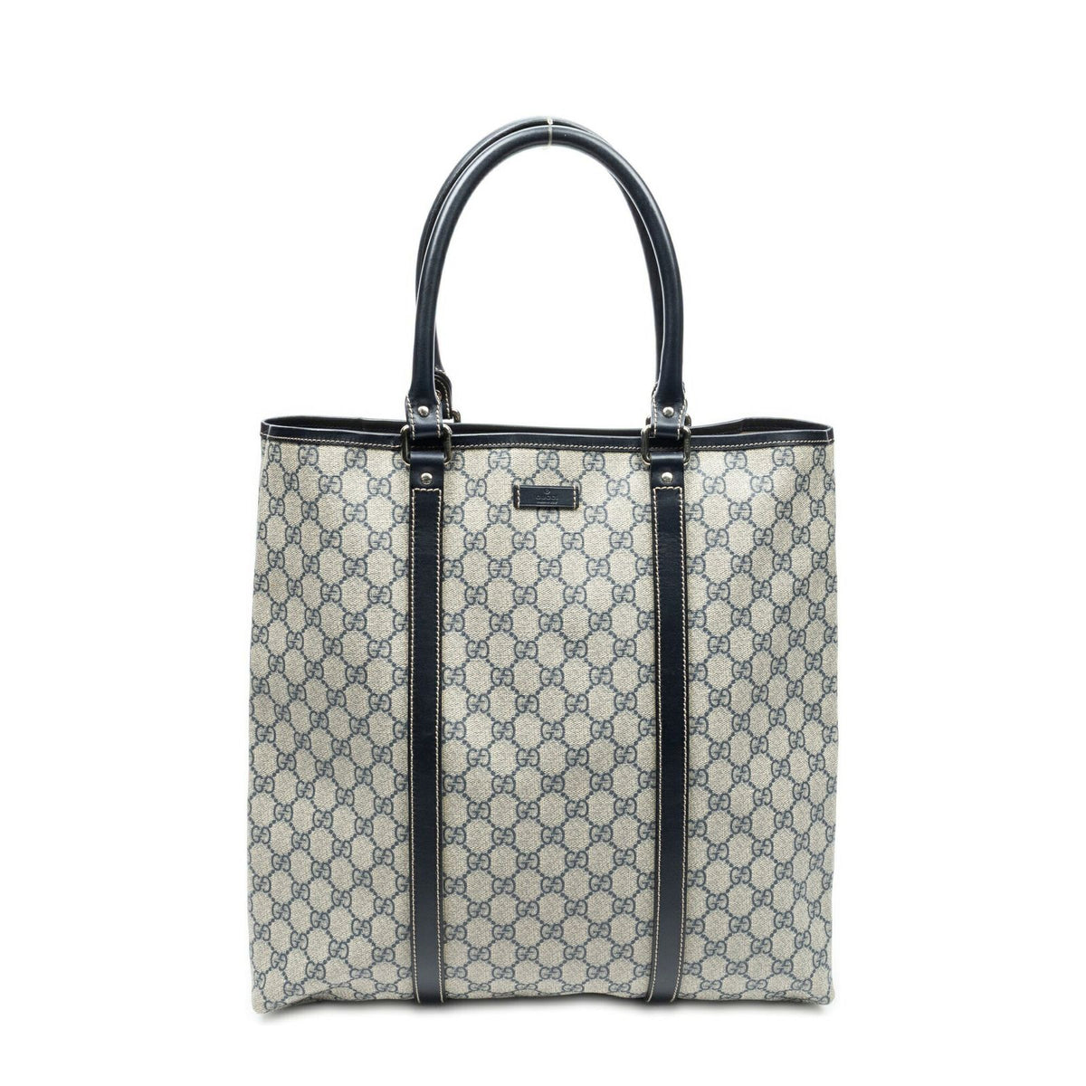 Gucci Vertical Tote Navy Beige Supreme Canvas