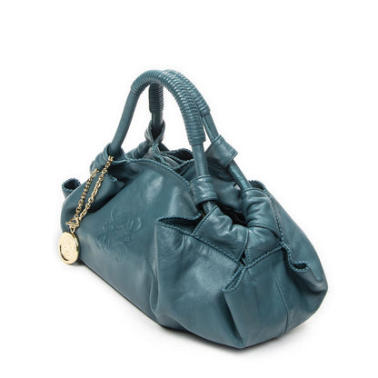 Loewe Large Airbrissahobo Teal Calfskin Leather Shoulder Bag — view 2