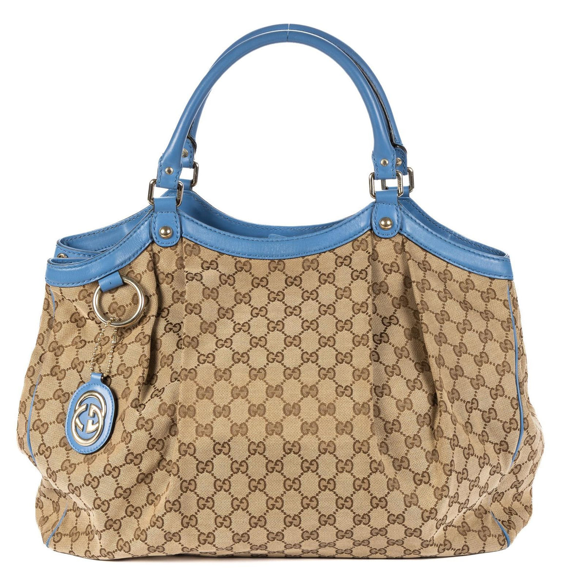 Gucci Sukey Tote Beige Blue GG Canvas
