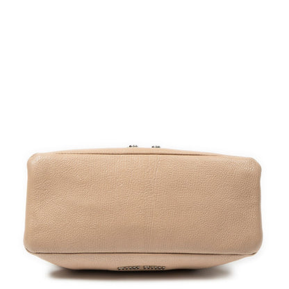 Miu Miu Push Lock Chain Flap Bag Crossbody Beige Madras Leather — view 6