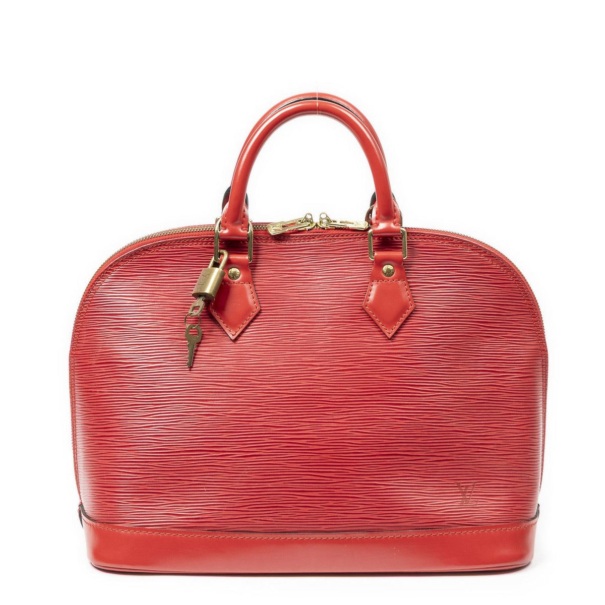 Louis Vuitton Alma Red Epi Handbag
