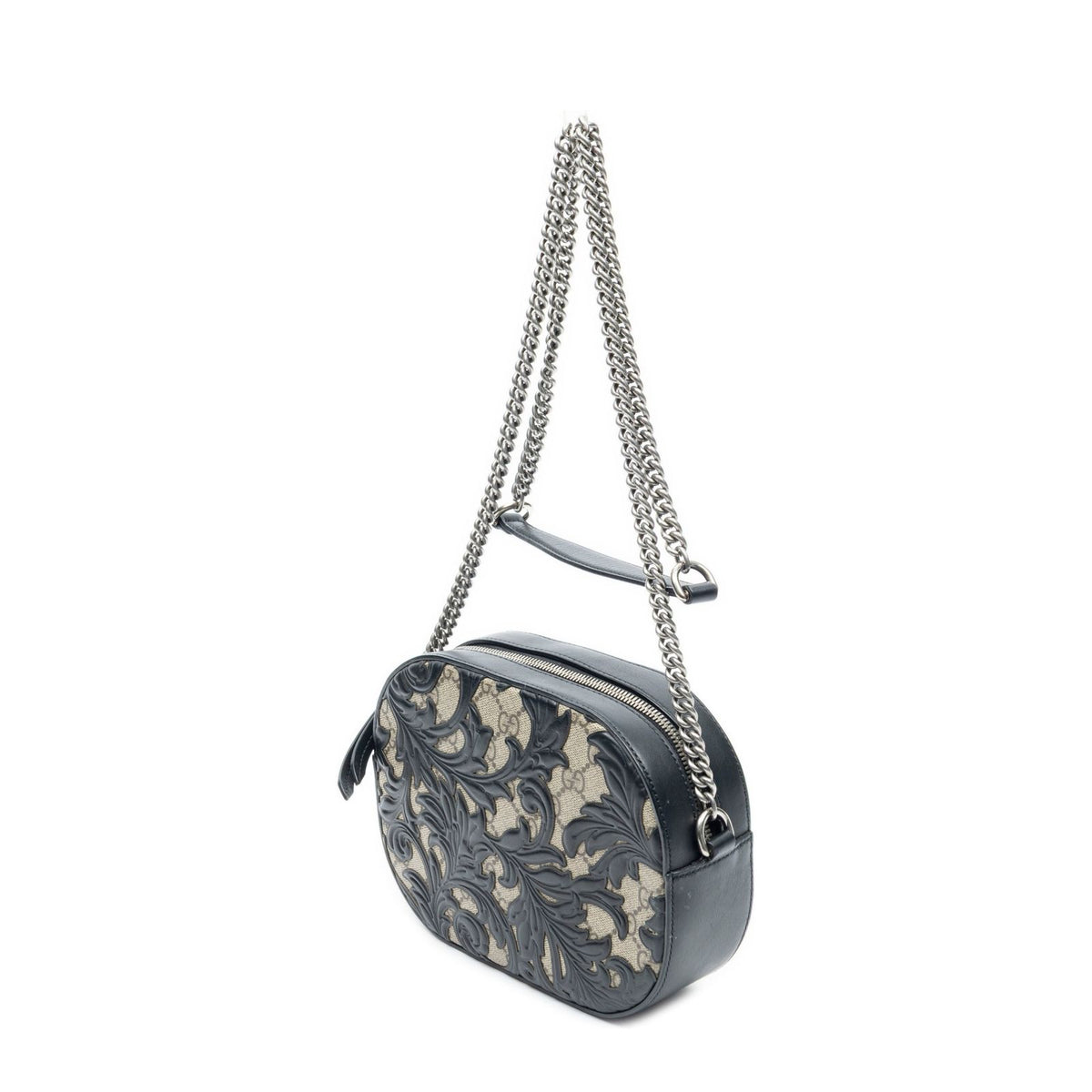 Gucci Mini Arabesque Chain Crossbody Black Beige Supreme Canvas — view 2