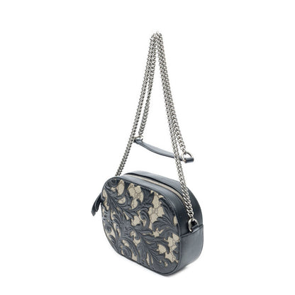 Gucci Mini Arabesque Chain Crossbody Black Beige Supreme Canvas — view 2
