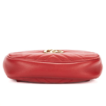 Gucci Marmont Belt Bag Red Matelasse Chevron Leather — view 6