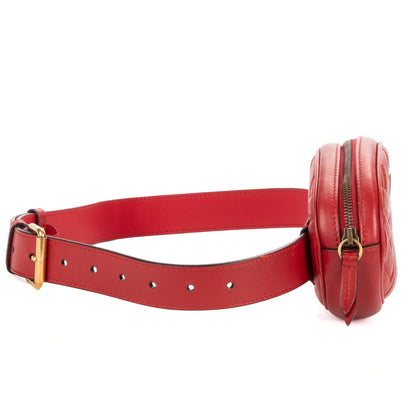 Gucci Marmont Belt Bag Red Matelasse Chevron Leather — view 4