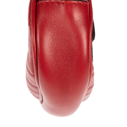 Gucci Marmont Belt Bag Red Matelasse Chevron Leather — view 7