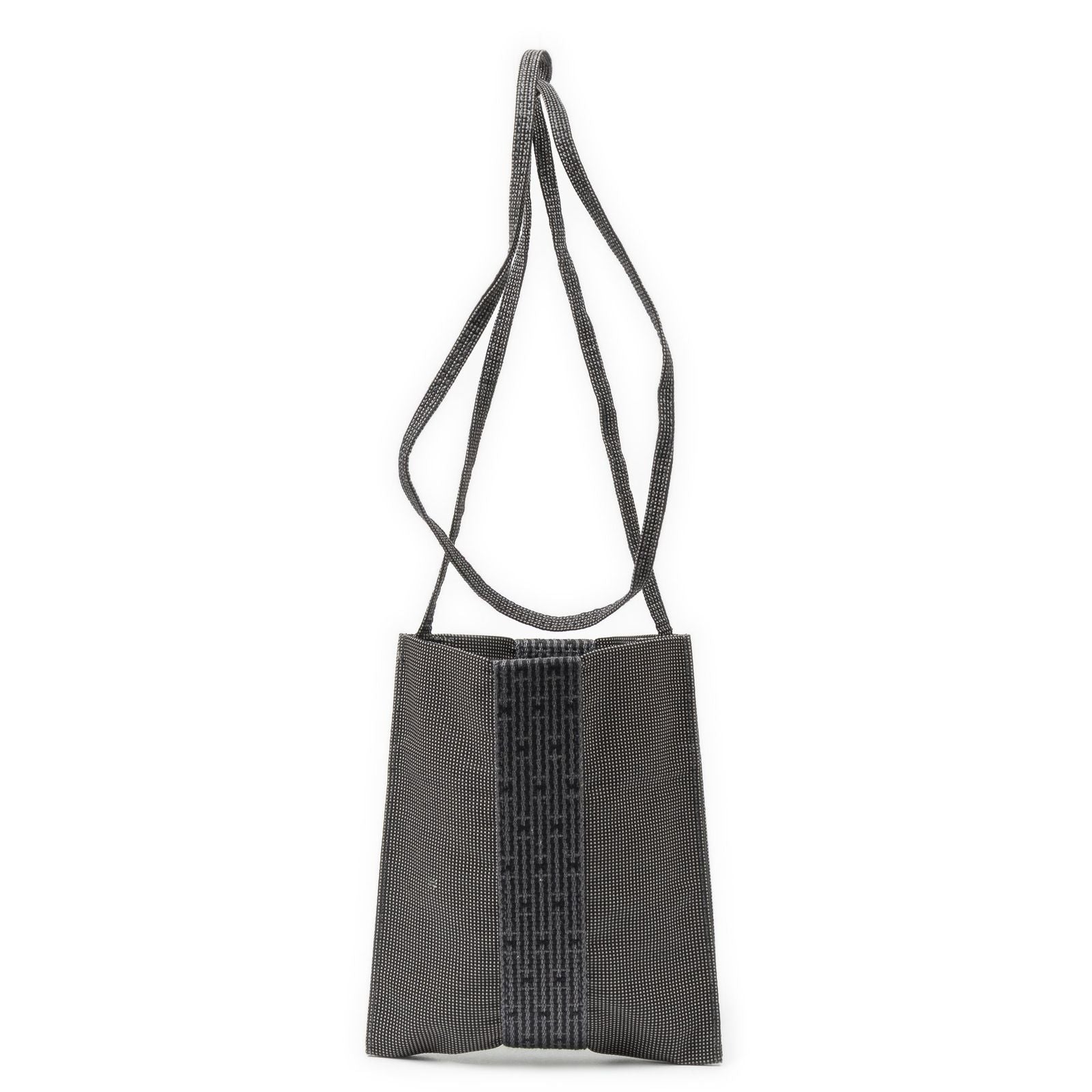 Hermes Line Pochette Black Toile Shoulder Bag — view 5
