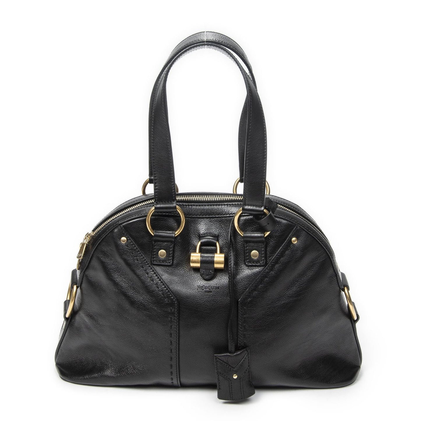 Saint Laurent Medium Muse Black Grain Calfskin Leather Shoulder Bag
