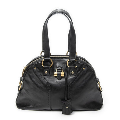 Saint Laurent Medium Muse Black Grain Calfskin Leather Shoulder Bag