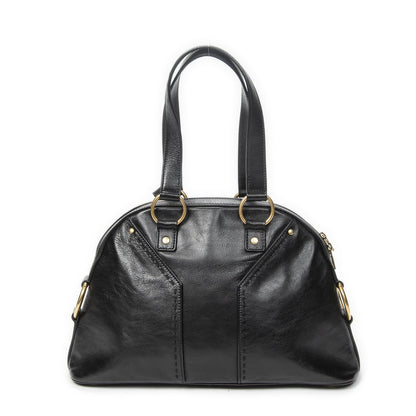 Saint Laurent Medium Muse Black Grain Calfskin Leather Shoulder Bag — view 5
