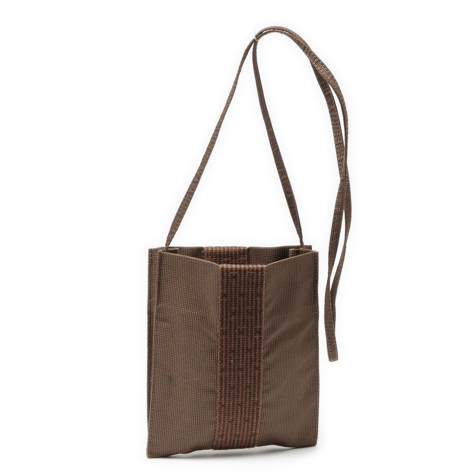 Hermes Line Pochette Brown Toile Shoulder Bag — view 5