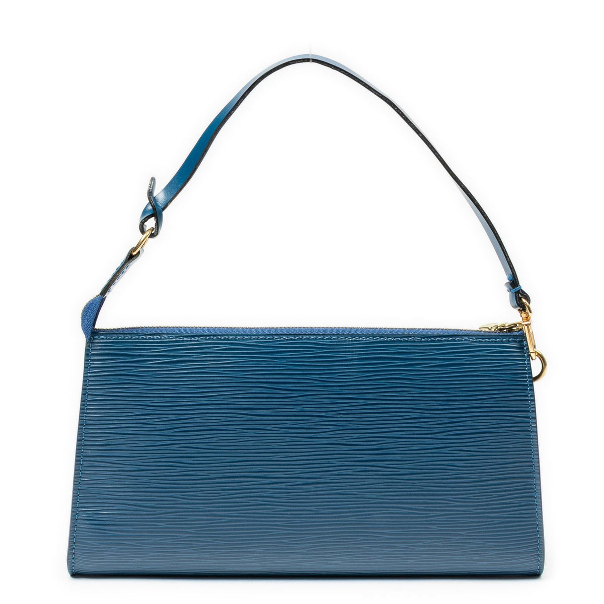 Louis Vuitton Pochette Blue Epi Handbag — view 5
