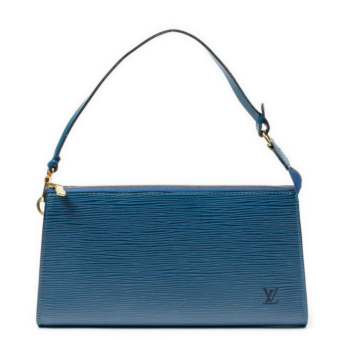 Louis Vuitton Pochette Blue Epi Handbag