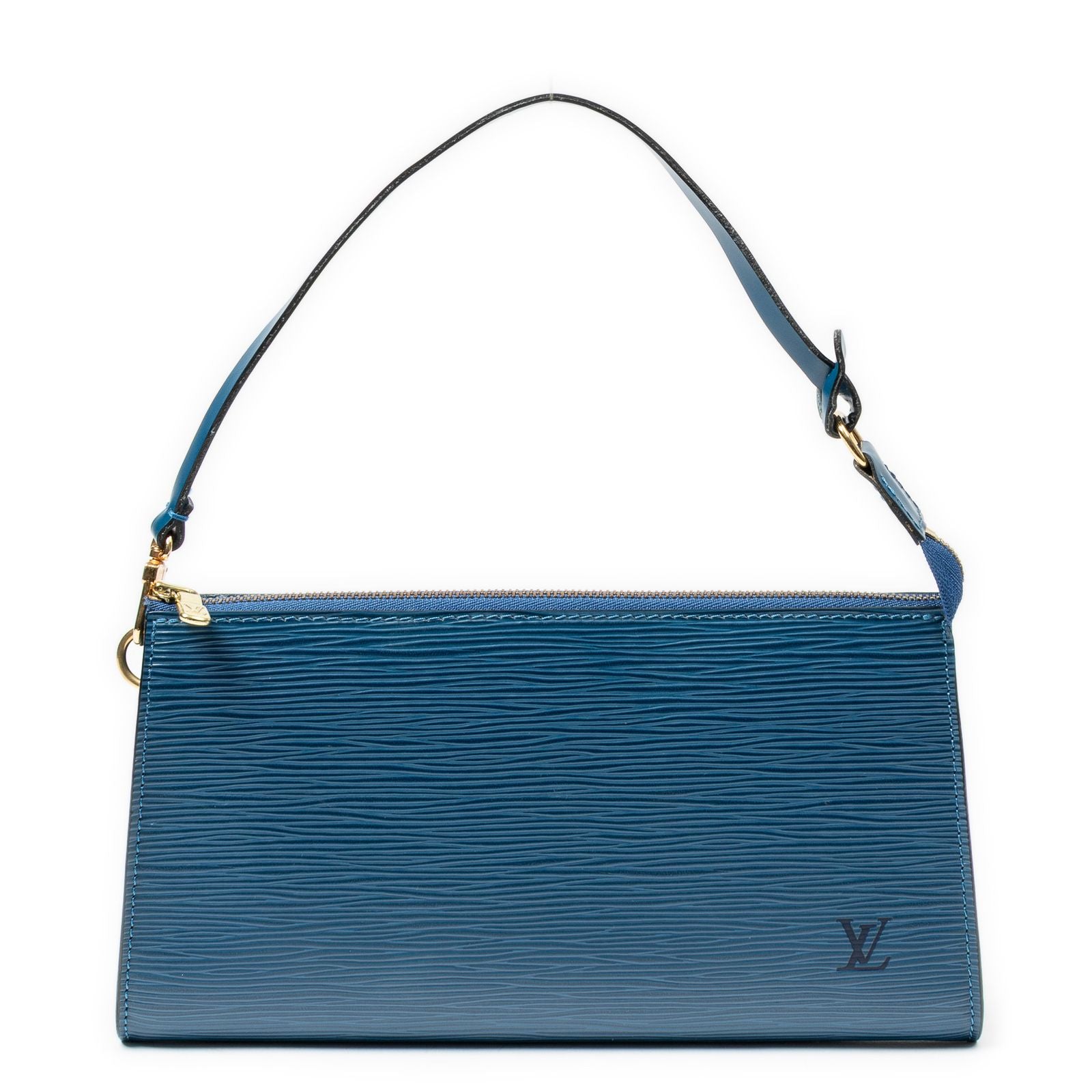 Louis Vuitton Pochette Blue Epi Handbag