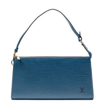 Louis Vuitton Pochette Blue Epi Handbag
