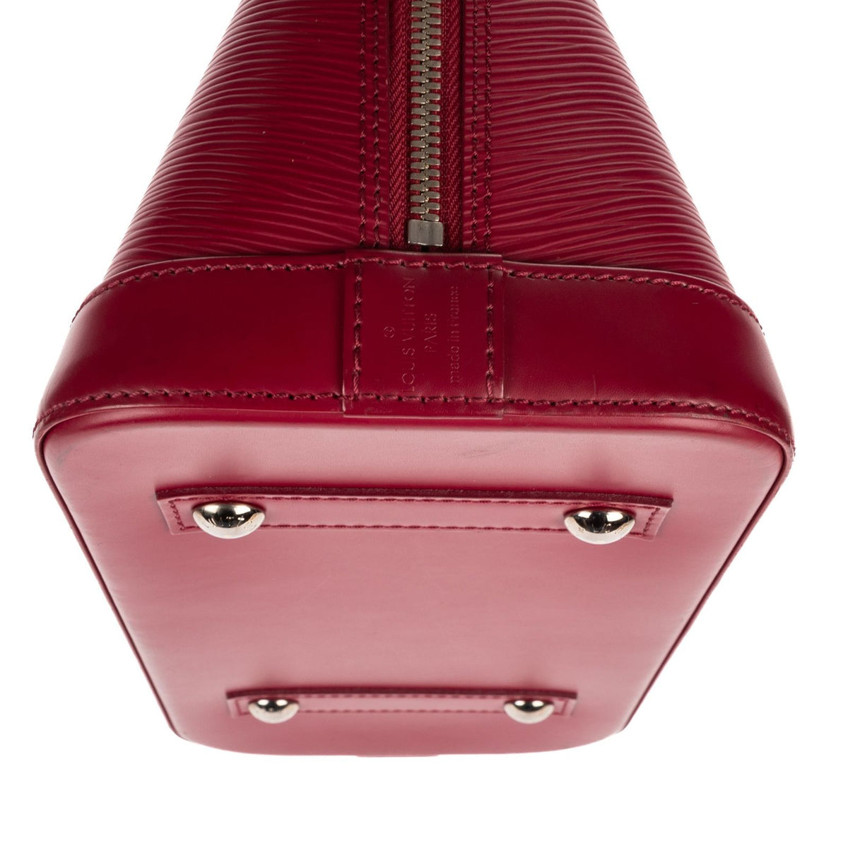 Louis Vuitton Alma Burgundy Epi Handbag — view 7
