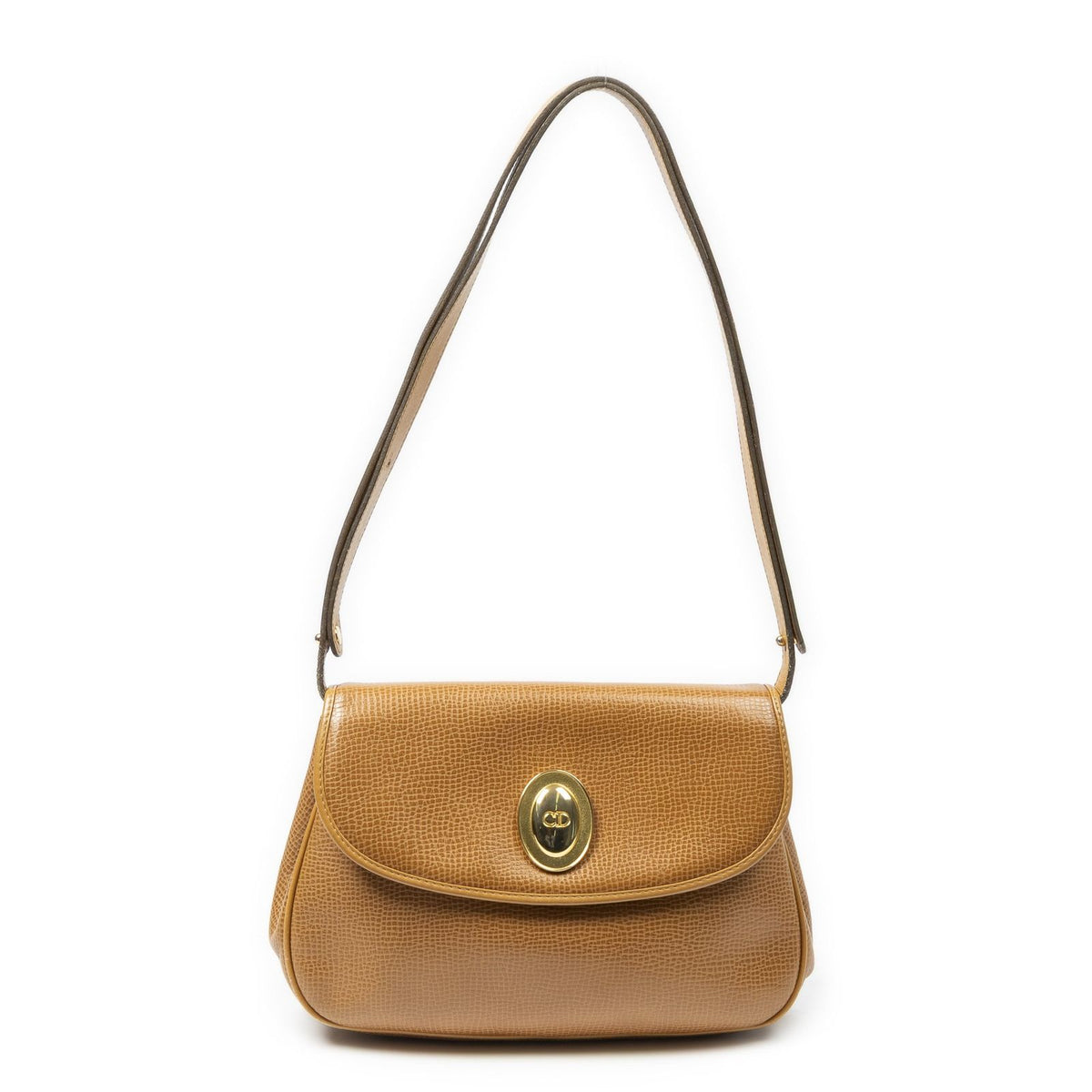 Dior Vintage CD Flap Bag Tampebbled Leather