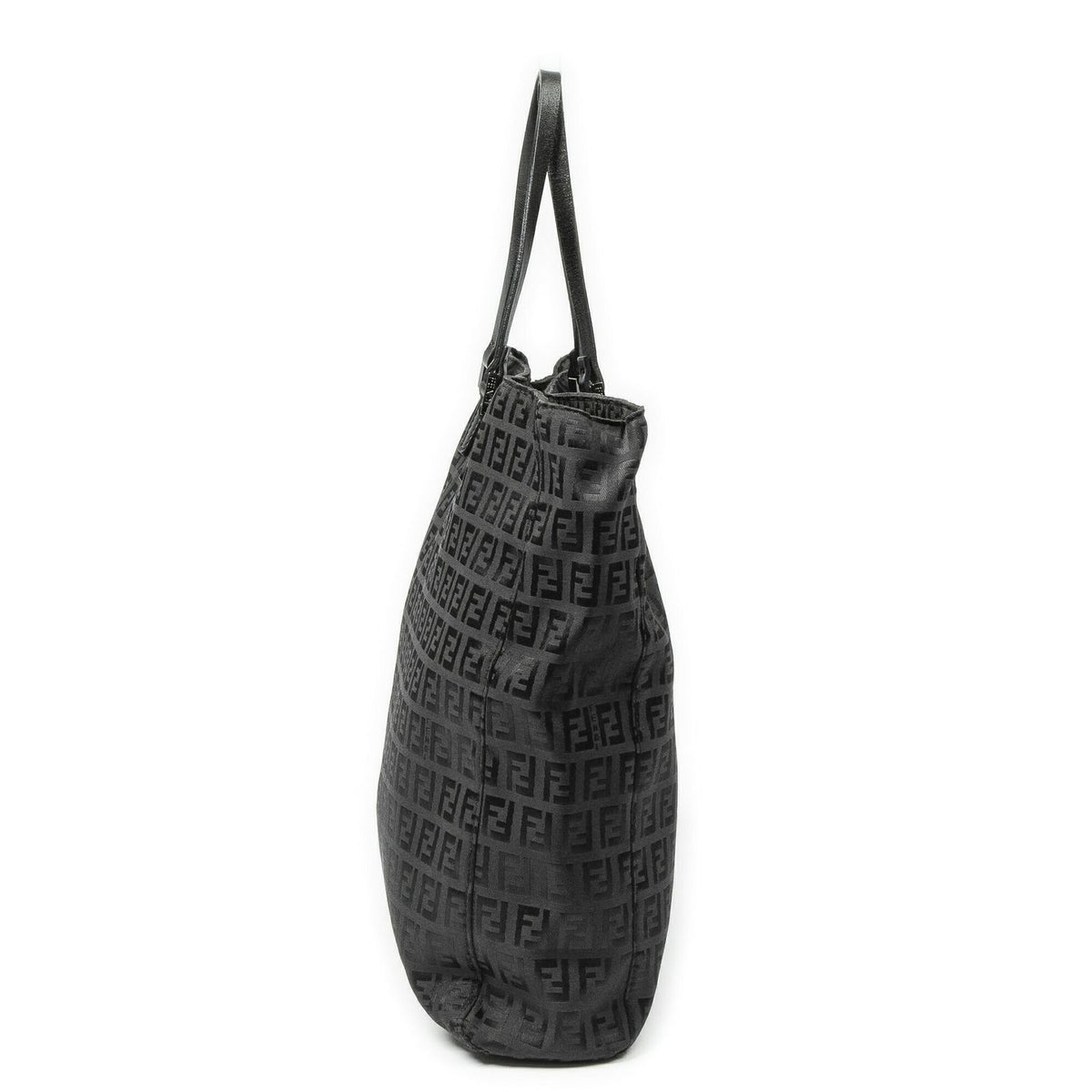 Fendi Square Open Tote Black Zucchino Canvas — view 3