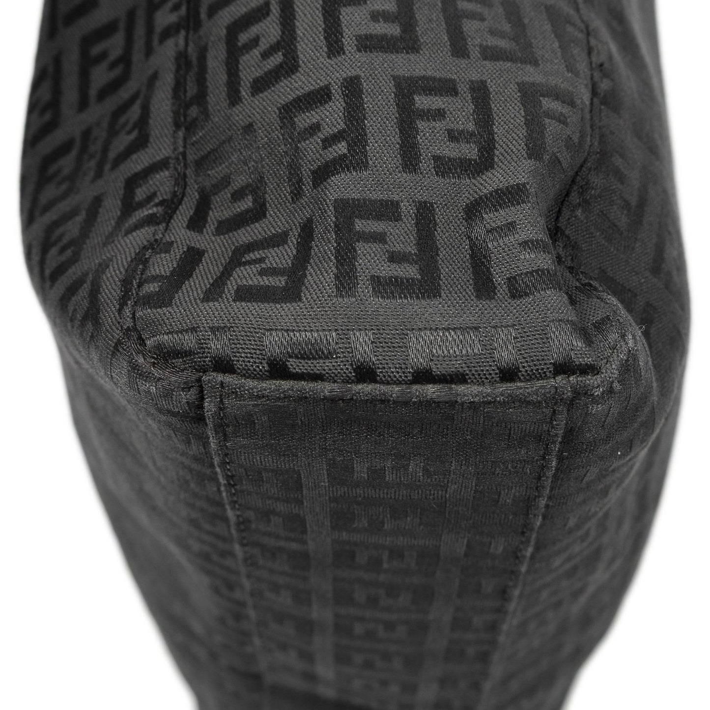 Fendi Square Open Tote Black Zucchino Canvas — view 8