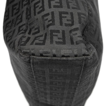 Fendi Square Open Tote Black Zucchino Canvas — view 8