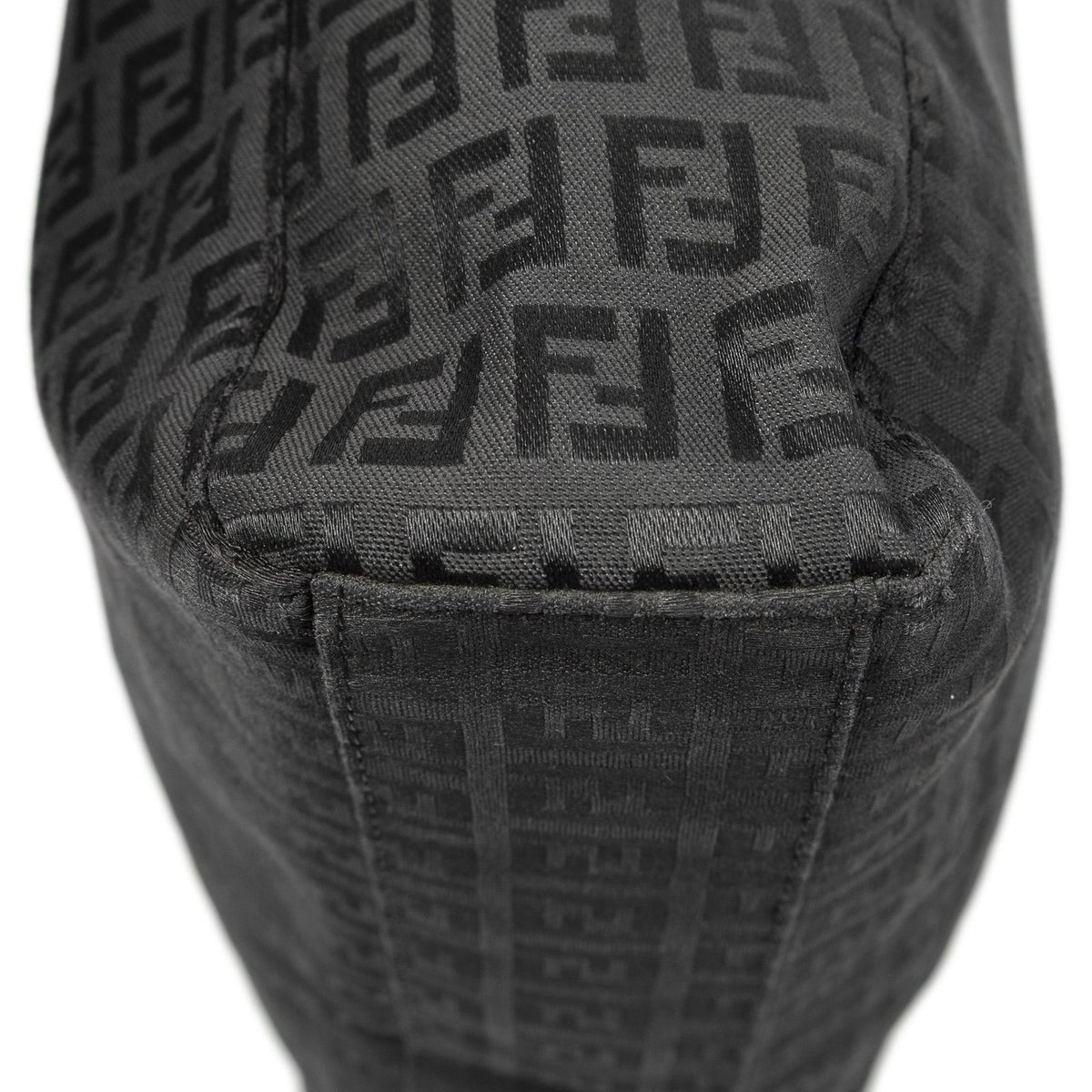 Fendi Square Open Tote Black Zucchino Canvas — view 8