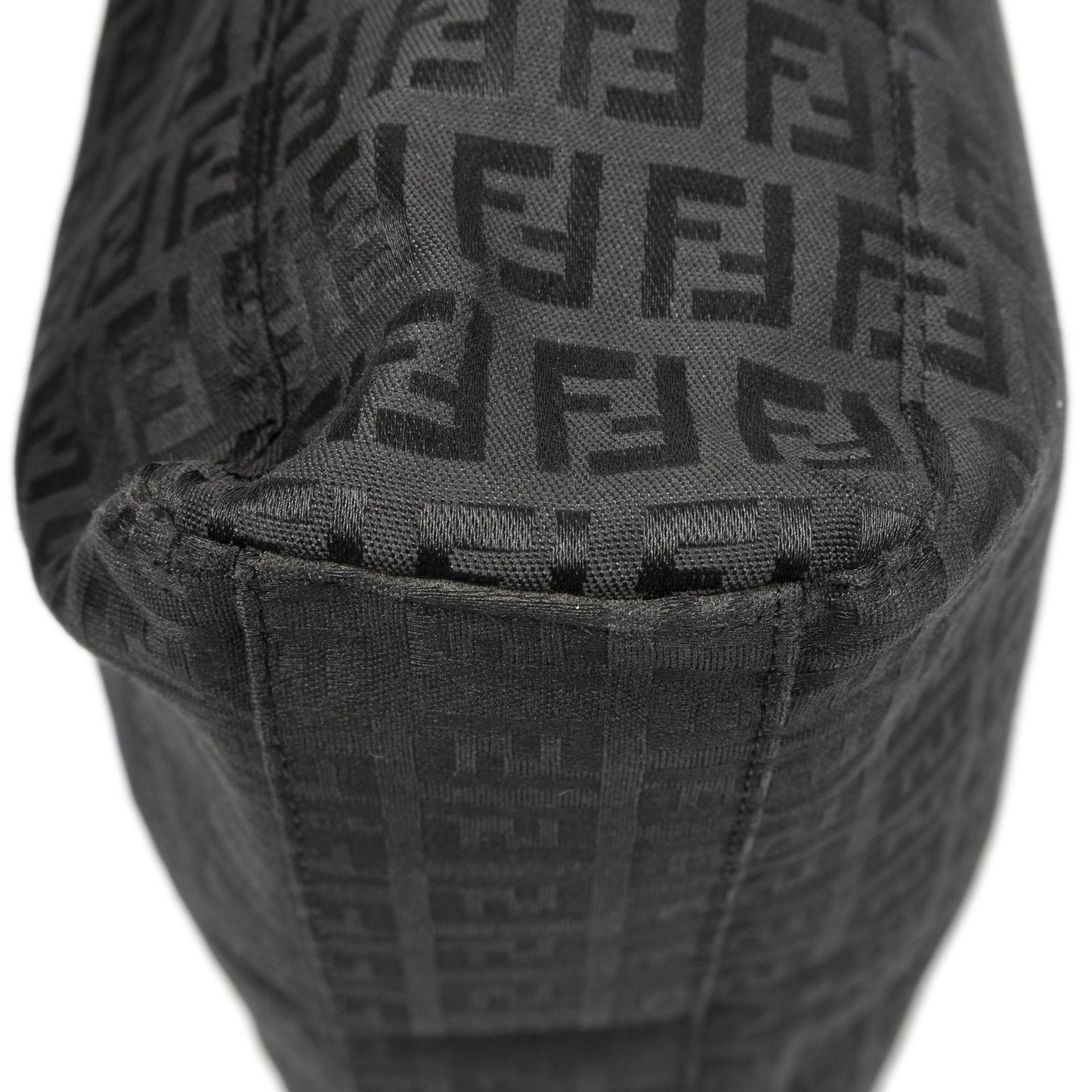 Fendi Square Open Tote Black Zucchino Canvas — view 7
