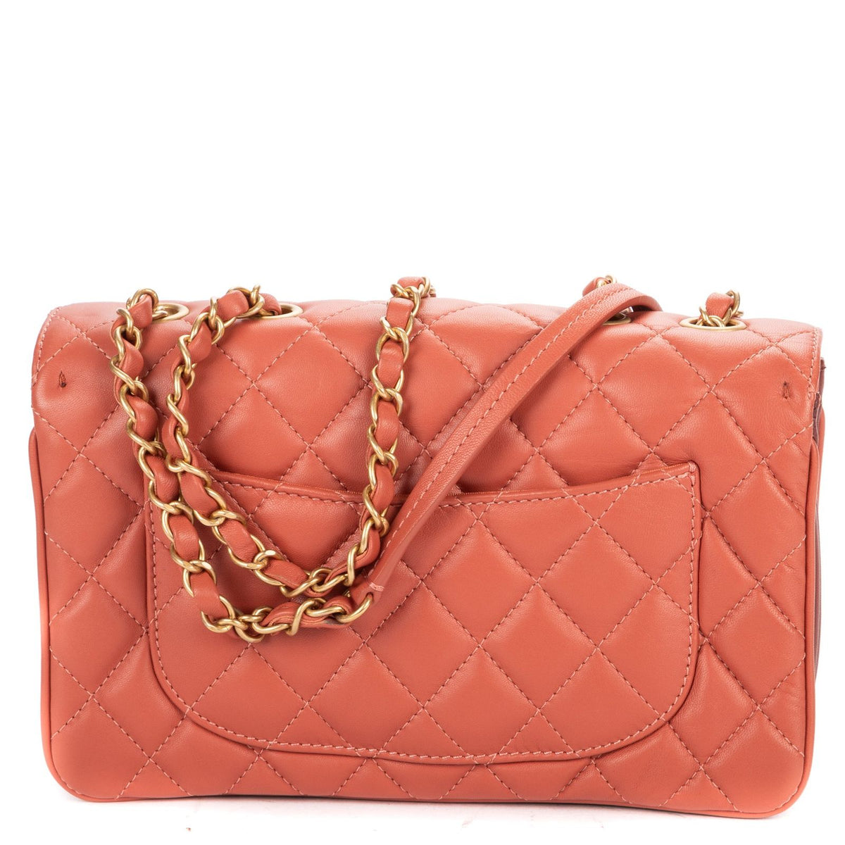 Chanel Daily Companion Flap Bag Salmon Pink Quilted Lambskin Leather — view 5