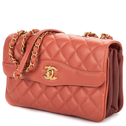 Chanel Daily Companion Flap Bag Salmon Pink Quilted Lambskin Leather — view 2