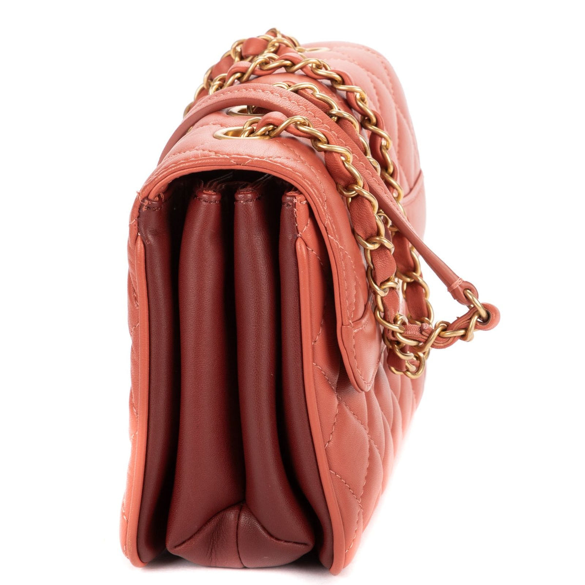 Chanel Daily Companion Flap Bag Salmon Pink Quilted Lambskin Leather — view 4
