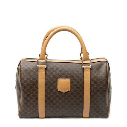 Celine Small Boston Beige Brown Macadam Canvas Handbag