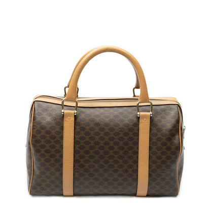 Celine Small Boston Beige Brown Macadam Canvas Handbag — view 5