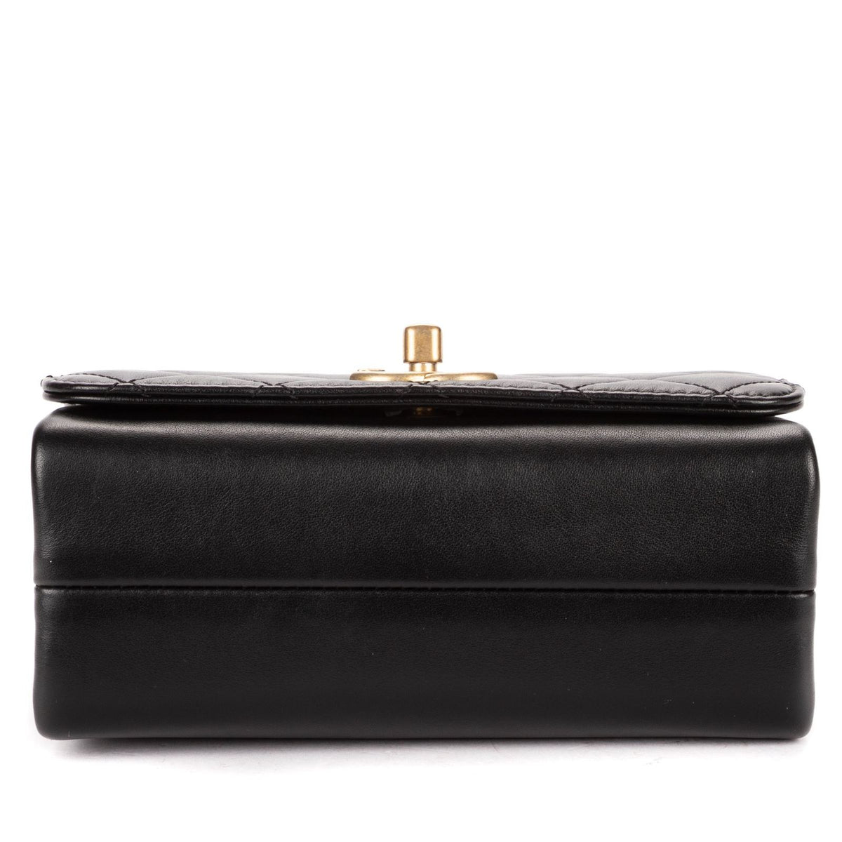 Chanel Mini Pearl Boy Chain Flap Bag Black Quilted Lambskin Leather — view 6