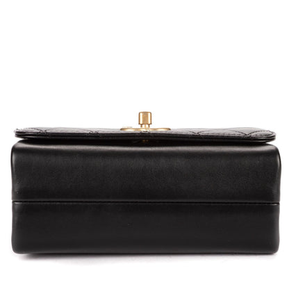 Chanel Mini Pearl Boy Chain Flap Bag Black Quilted Lambskin Leather — view 6