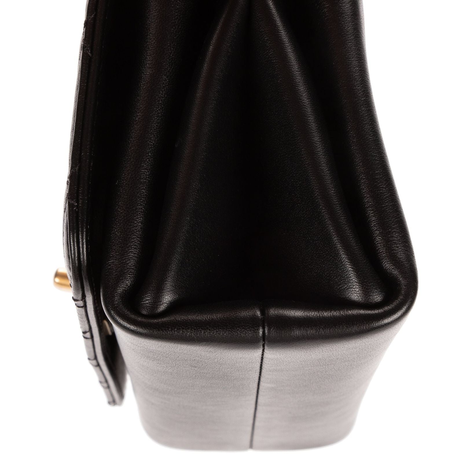 Chanel Mini Pearl Boy Chain Flap Bag Black Quilted Lambskin Leather — view 7