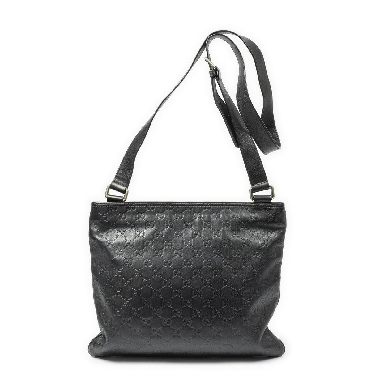 Gucci Large Square Zip Messenger Black Guccissima — view 5