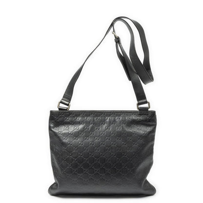 Gucci Large Square Zip Messenger Black Guccissima — view 5