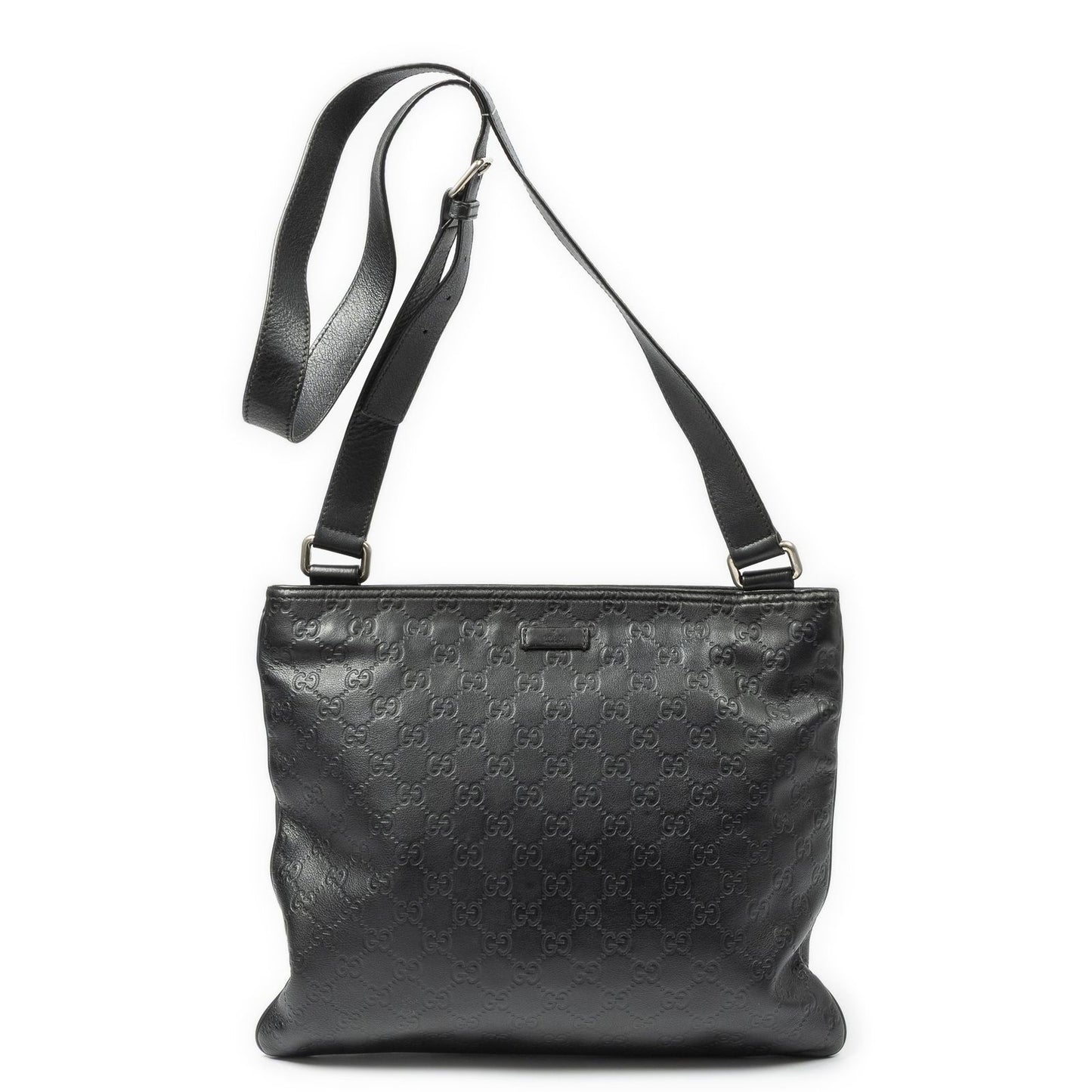 Gucci Large Square Zip Messenger Black Guccissima