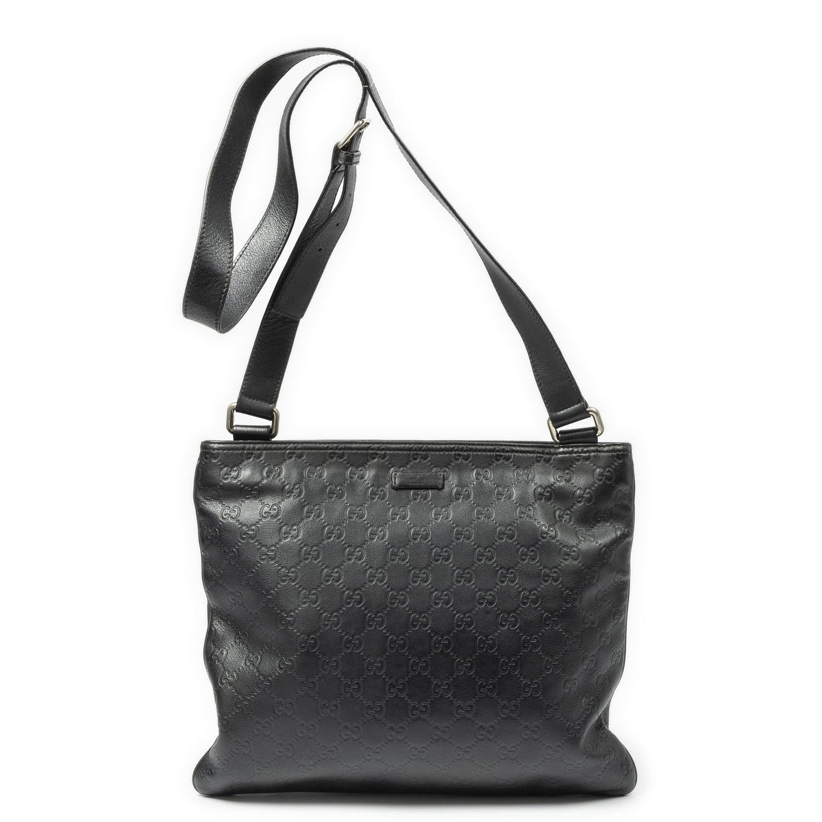 Gucci Large Square Zip Messenger Black Guccissima