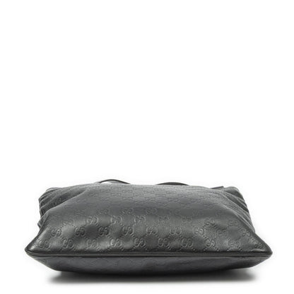 Gucci Large Square Zip Messenger Black Guccissima — view 6