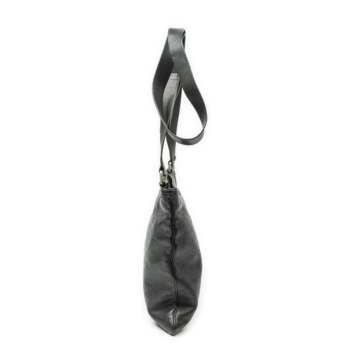 Gucci Large Square Zip Messenger Black Guccissima — view 4