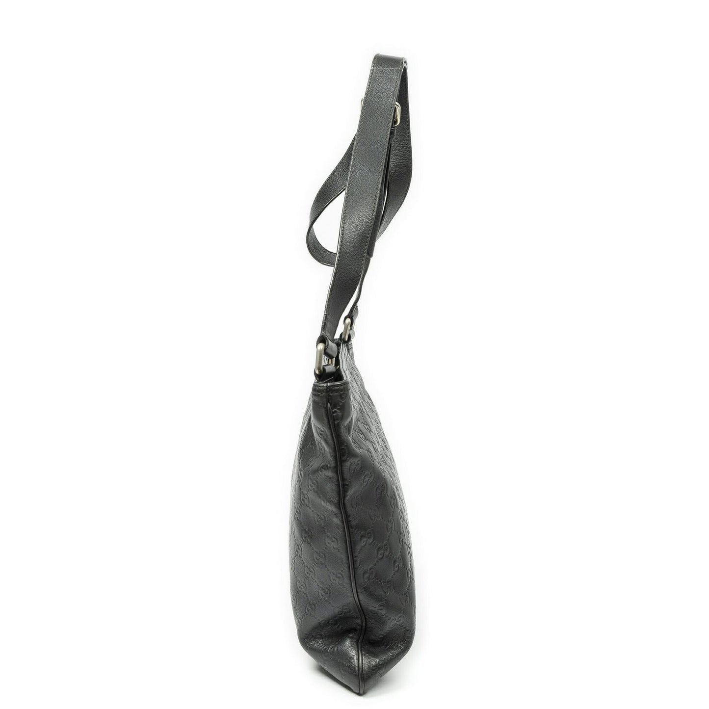Gucci Large Square Zip Messenger Black Guccissima — view 3