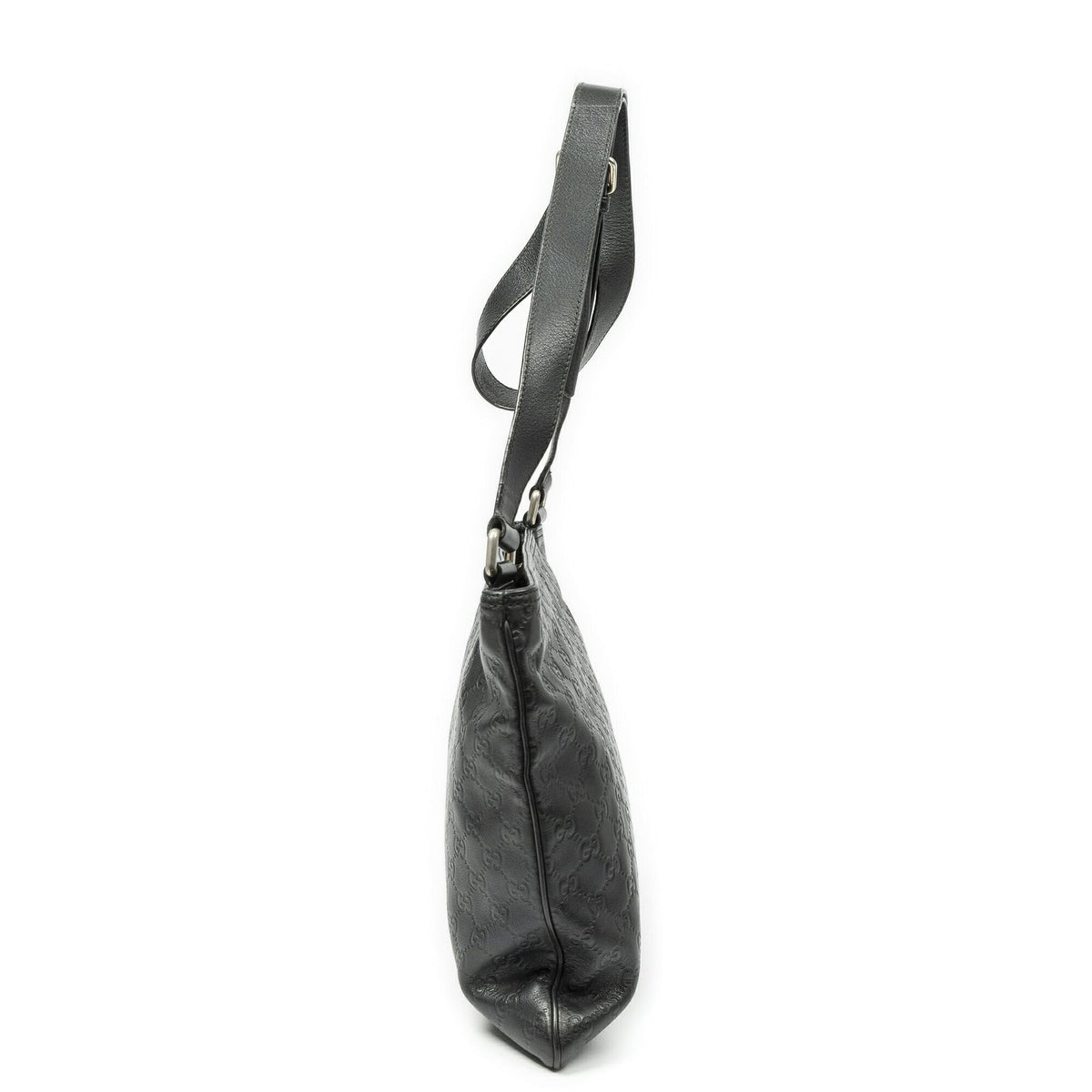 Gucci Large Square Zip Messenger Black Guccissima — view 3